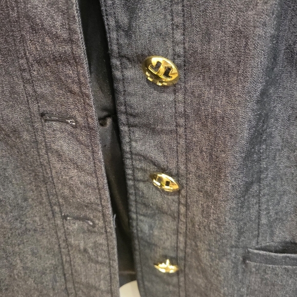 Linia By Louis Dell Olia Denim Casual Jacket Brass Buttons Lined Medium - Picture 14 of 14